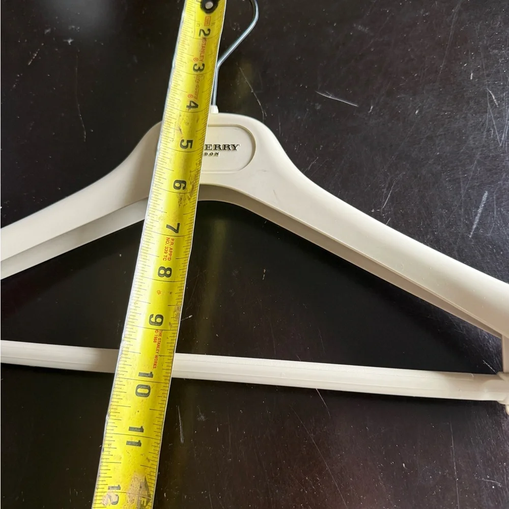 Burberry Cream White Plastic Hanger with Raised Logo
